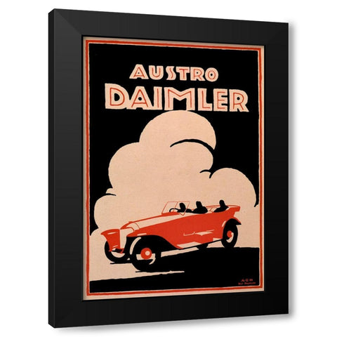 Daimler Black Modern Wood Framed Art Print with Double Matting by Vintage Apple Collection