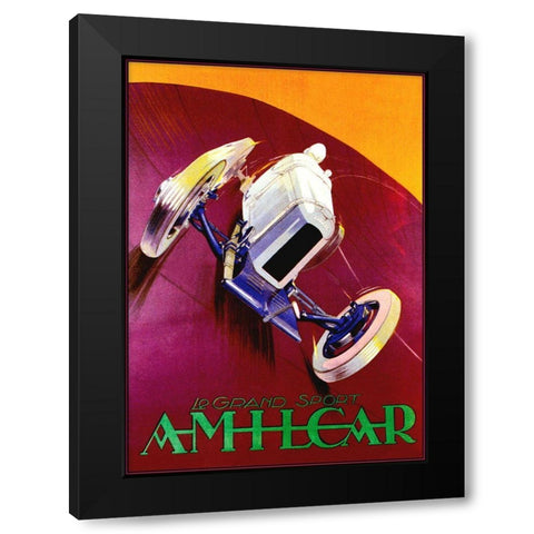 Amilcar Black Modern Wood Framed Art Print with Double Matting by Vintage Apple Collection