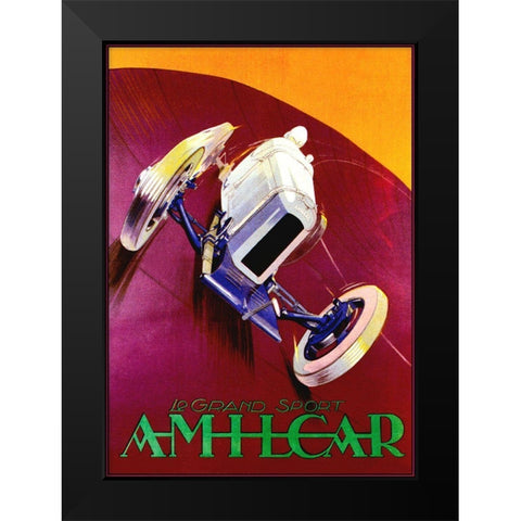 Amilcar Black Modern Wood Framed Art Print by Vintage Apple Collection