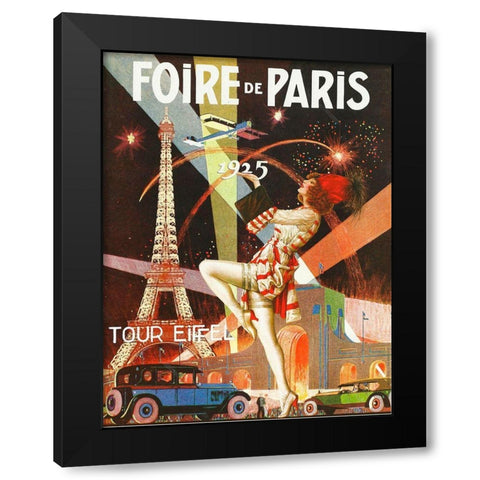 Foire de Paris Black Modern Wood Framed Art Print by Vintage Apple Collection