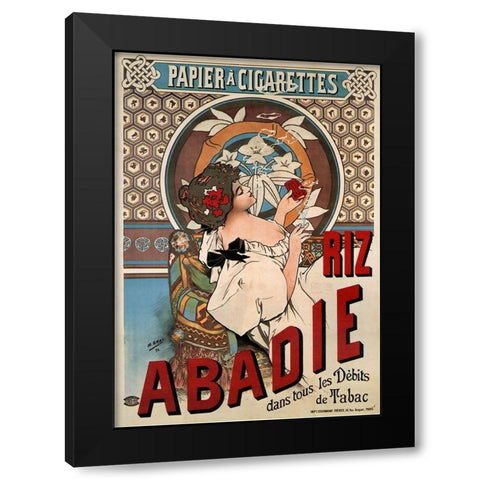 Abadie Cigs 1828 France Black Modern Wood Framed Art Print by Vintage Apple Collection