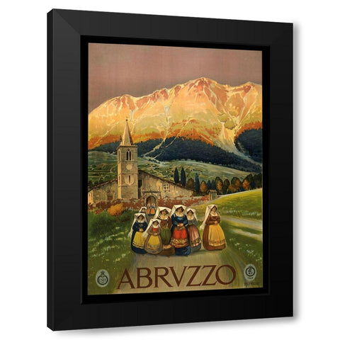 Abruzzo Black Modern Wood Framed Art Print by Vintage Apple Collection