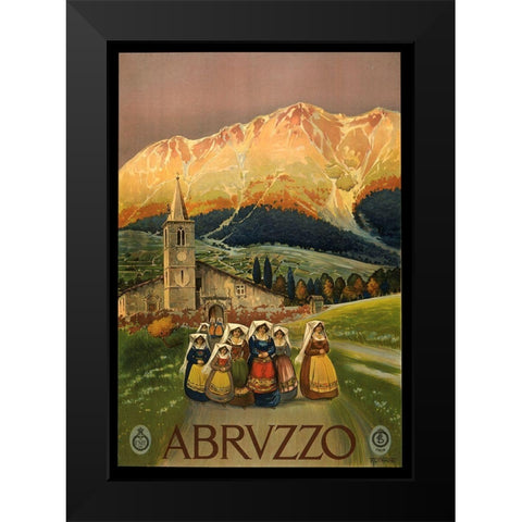 Abruzzo Black Modern Wood Framed Art Print by Vintage Apple Collection
