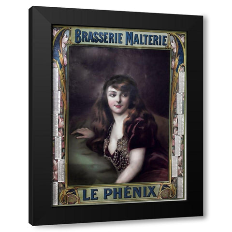 Brasserie Malterie Black Modern Wood Framed Art Print by Vintage Apple Collection