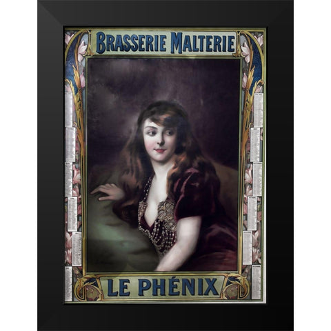 Brasserie Malterie Black Modern Wood Framed Art Print by Vintage Apple Collection