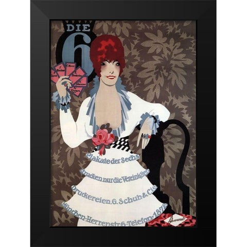 Die6Germany 1914 Whitedress Black Modern Wood Framed Art Print by Vintage Apple Collection