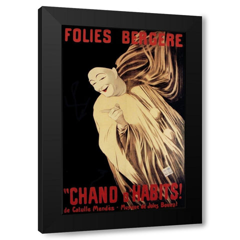Folies Bergere Chand D Habits Black Modern Wood Framed Art Print with Double Matting by Vintage Apple Collection