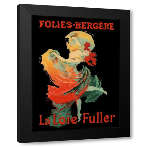 Folies-Bergere Black Modern Wood Framed Art Print with Double Matting by Vintage Apple Collection