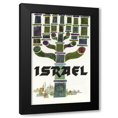 Israel Travel Black Modern Wood Framed Art Print by Vintage Apple Collection