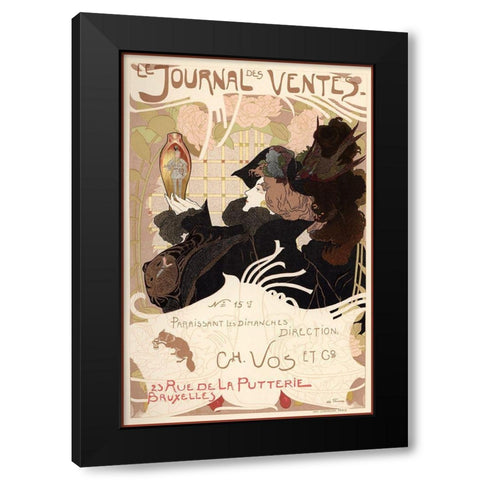 Journal Des Ventes Archival Black Modern Wood Framed Art Print with Double Matting by Vintage Apple Collection