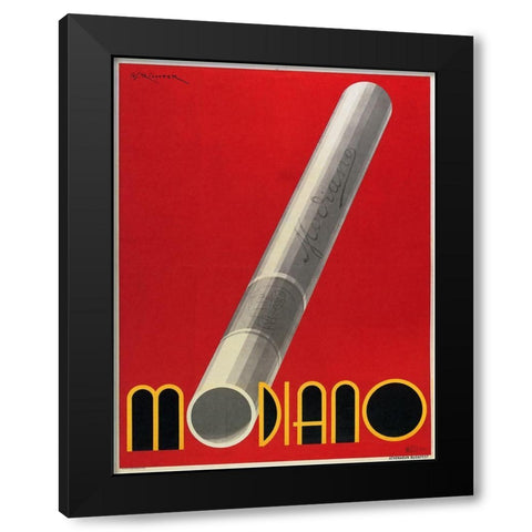 Modiano Cigs Red Italian Black Modern Wood Framed Art Print with Double Matting by Vintage Apple Collection