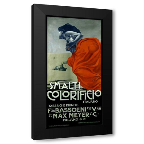 Smalti Black Modern Wood Framed Art Print by Vintage Apple Collection