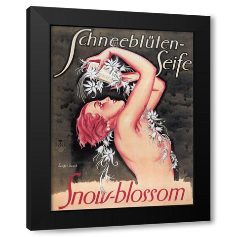 Snowblossom Soap Austria Black Modern Wood Framed Art Print with Double Matting by Vintage Apple Collection