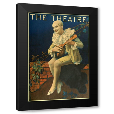 The Theater Magazine Ukelele Black Modern Wood Framed Art Print by Vintage Apple Collection