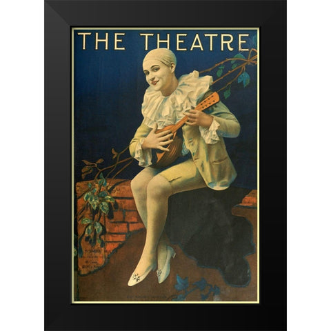 The Theater Magazine Ukelele Black Modern Wood Framed Art Print by Vintage Apple Collection