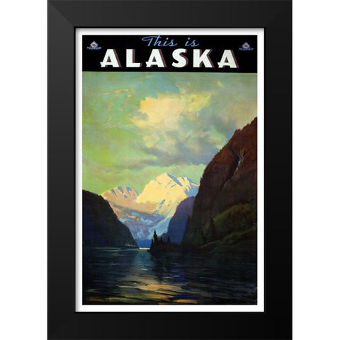 Trav Alaska Black Modern Wood Framed Art Print by Vintage Apple Collection