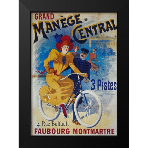 Bike 01 Black Modern Wood Framed Art Print by Vintage Apple Collection