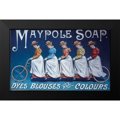 Bike 02 Black Modern Wood Framed Art Print by Vintage Apple Collection