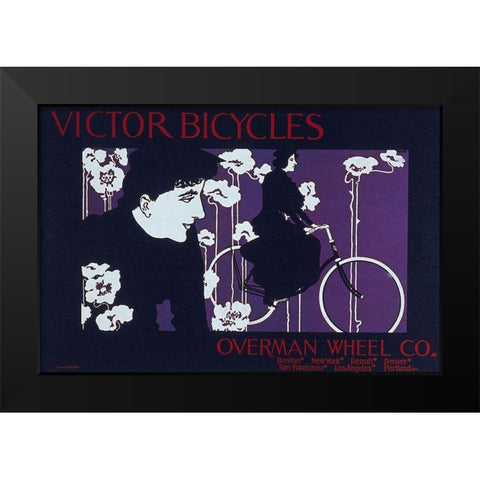 Bike 04 Black Modern Wood Framed Art Print by Vintage Apple Collection