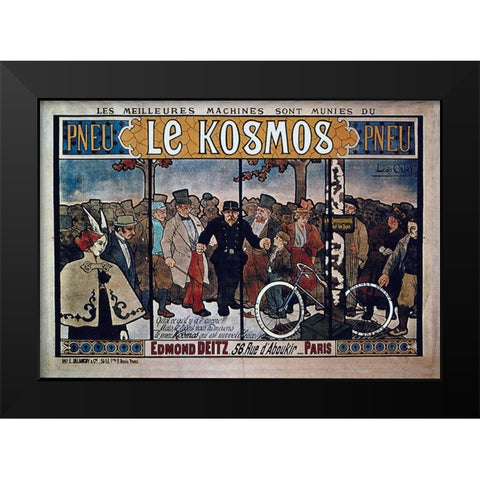 Bike 05 Black Modern Wood Framed Art Print by Vintage Apple Collection