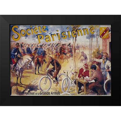 Bike 06 Black Modern Wood Framed Art Print by Vintage Apple Collection