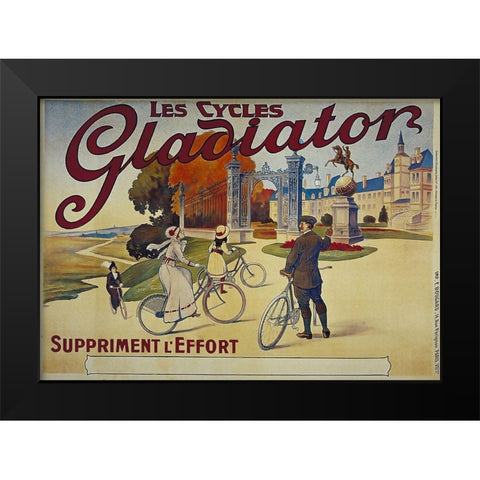Bike 07 Black Modern Wood Framed Art Print by Vintage Apple Collection