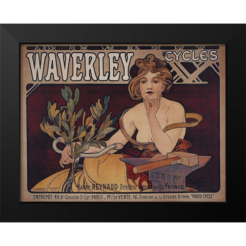 Bike 08 Black Modern Wood Framed Art Print by Vintage Apple Collection