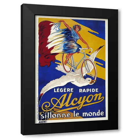 Bike 14 Black Modern Wood Framed Art Print by Vintage Apple Collection