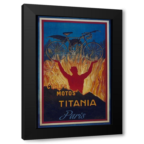 Bike 15 Black Modern Wood Framed Art Print by Vintage Apple Collection