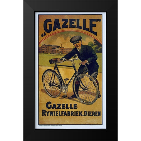 Bike 16 Black Modern Wood Framed Art Print by Vintage Apple Collection