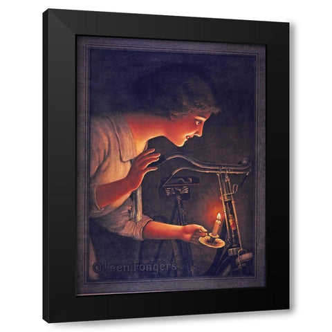 Bike 17 Black Modern Wood Framed Art Print by Vintage Apple Collection
