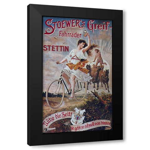 Bike 20 Black Modern Wood Framed Art Print by Vintage Apple Collection