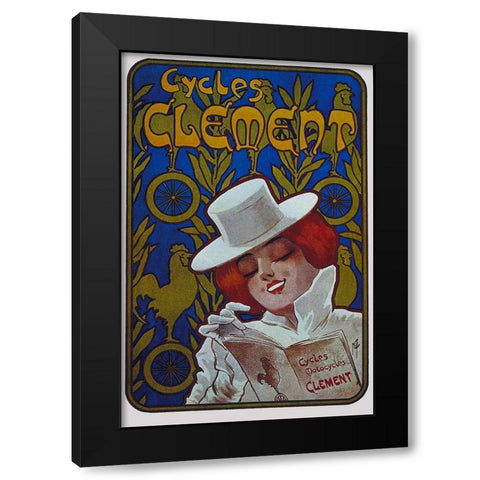 Bike 21 Black Modern Wood Framed Art Print by Vintage Apple Collection