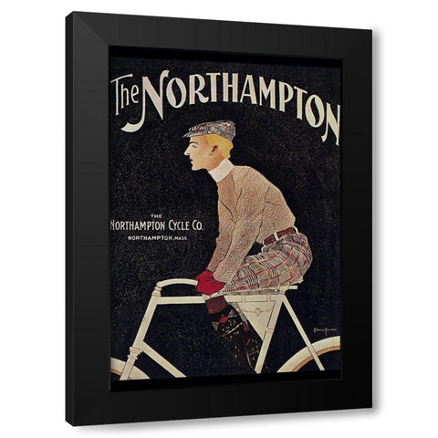 Bike 26 Black Modern Wood Framed Art Print by Vintage Apple Collection