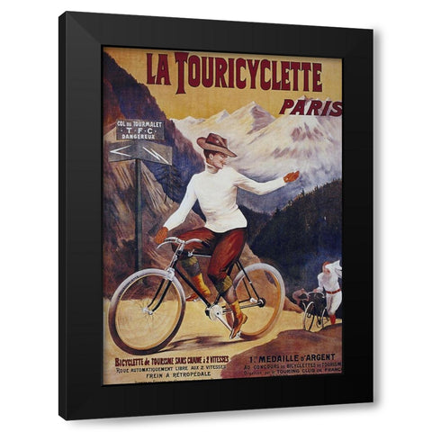 Bike 27 Black Modern Wood Framed Art Print with Double Matting by Vintage Apple Collection