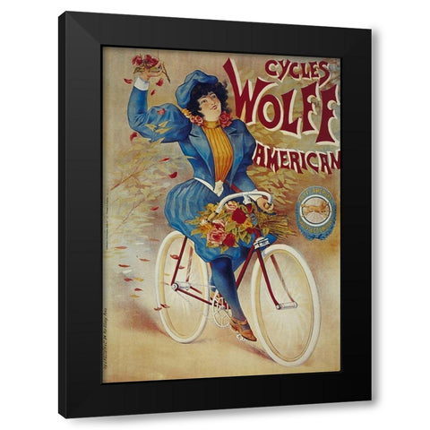 Bike 30 Black Modern Wood Framed Art Print with Double Matting by Vintage Apple Collection
