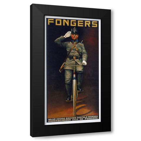 Bike 31 Black Modern Wood Framed Art Print by Vintage Apple Collection