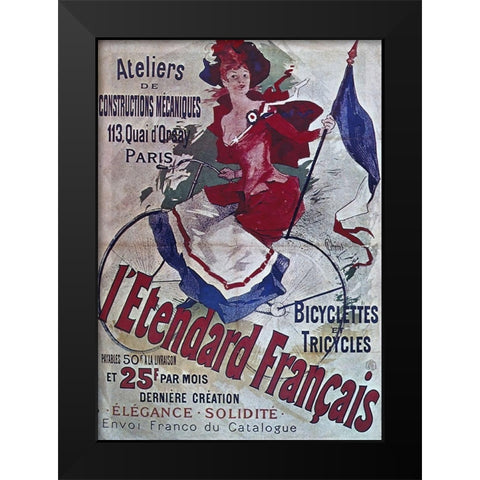 Bike 49 Black Modern Wood Framed Art Print by Vintage Apple Collection