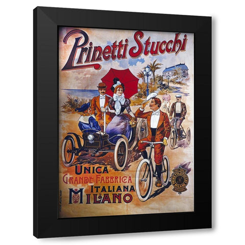 Bike 54 Black Modern Wood Framed Art Print with Double Matting by Vintage Apple Collection