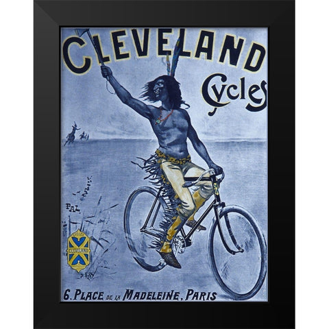 Bike 55 Black Modern Wood Framed Art Print by Vintage Apple Collection