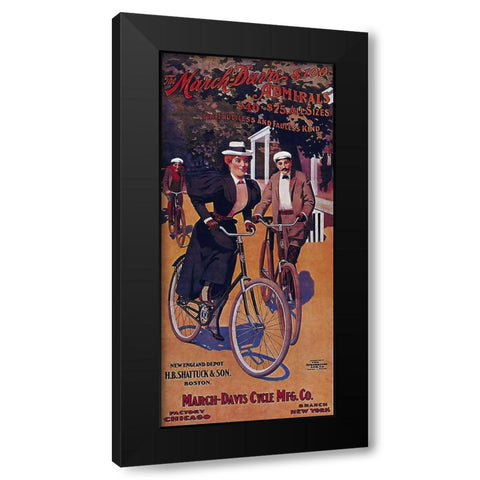 Bike 58 Black Modern Wood Framed Art Print with Double Matting by Vintage Apple Collection