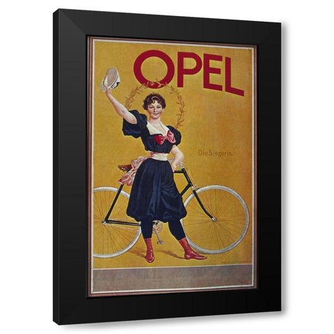 Bike 61 Black Modern Wood Framed Art Print by Vintage Apple Collection