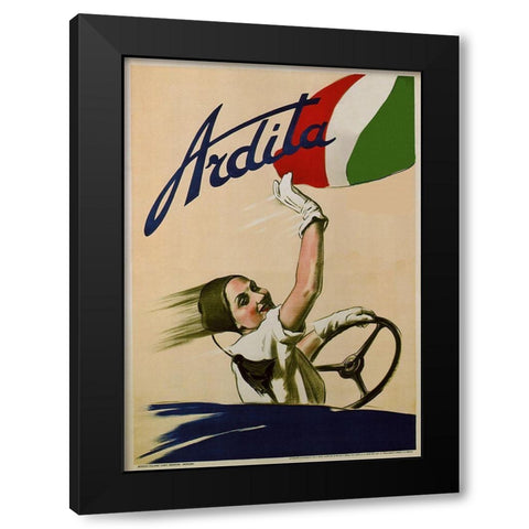 Ardita Black Modern Wood Framed Art Print by Vintage Apple Collection