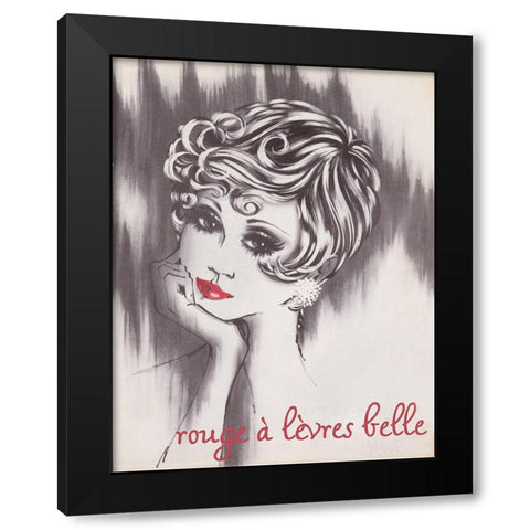 Beautiful Lipstick Black Modern Wood Framed Art Print with Double Matting by Vintage Apple Collection