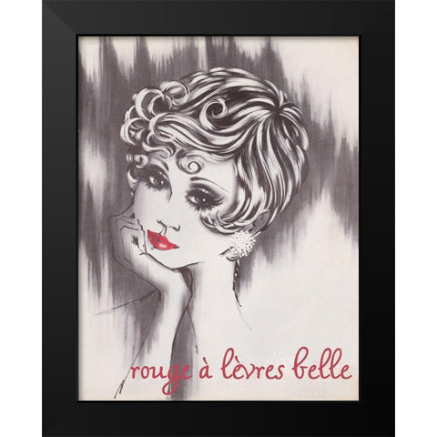 Beautiful Lipstick Black Modern Wood Framed Art Print by Vintage Apple Collection