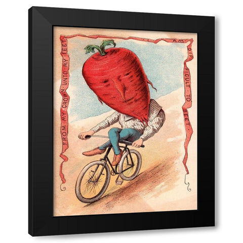 Bike Beet Black Modern Wood Framed Art Print with Double Matting by Vintage Apple Collection
