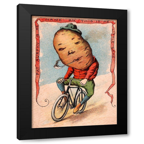 Bike Potato Black Modern Wood Framed Art Print by Vintage Apple Collection