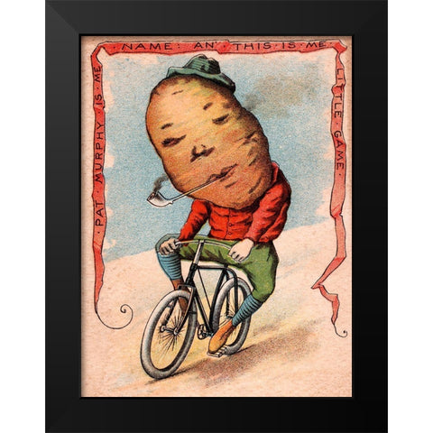 Bike Potato Black Modern Wood Framed Art Print by Vintage Apple Collection