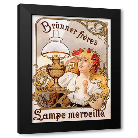 Brunner Black Modern Wood Framed Art Print by Vintage Apple Collection