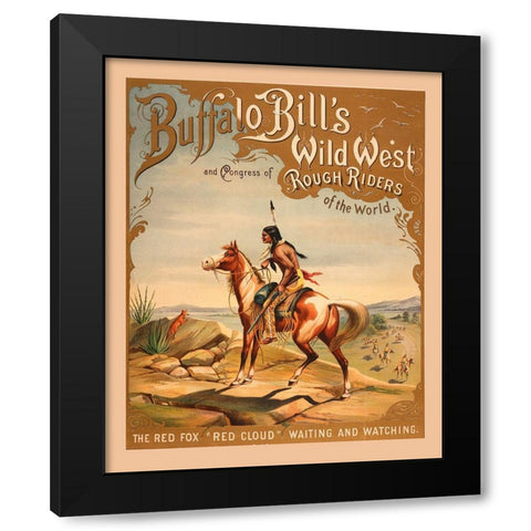 Buffalo Bills Wild West I Black Modern Wood Framed Art Print with Double Matting by Vintage Apple Collection